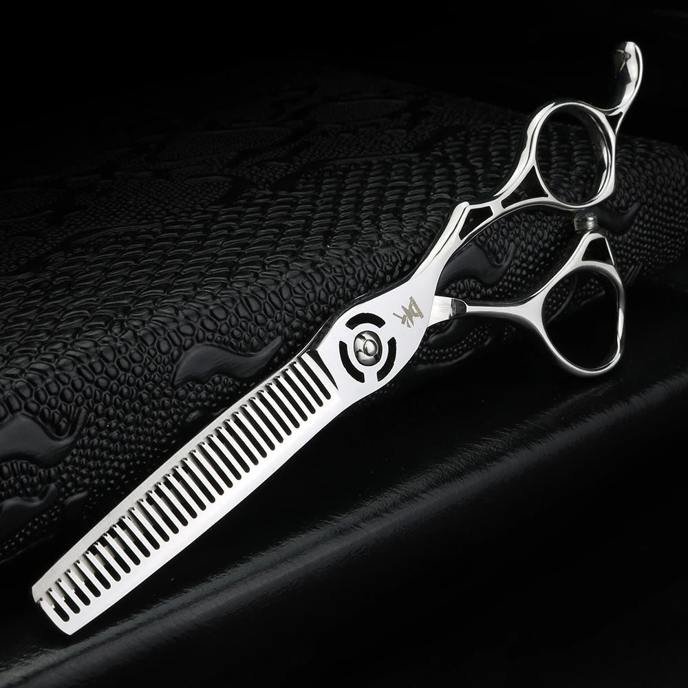 XUANFENG 6-inch hollow handle scissors, hairdresser cutting scissors and thin scissors made of 440c steel