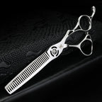 XUANFENG 6-inch hollow handle scissors, hairdresser cutting scissors and thin scissors made of 440c steel