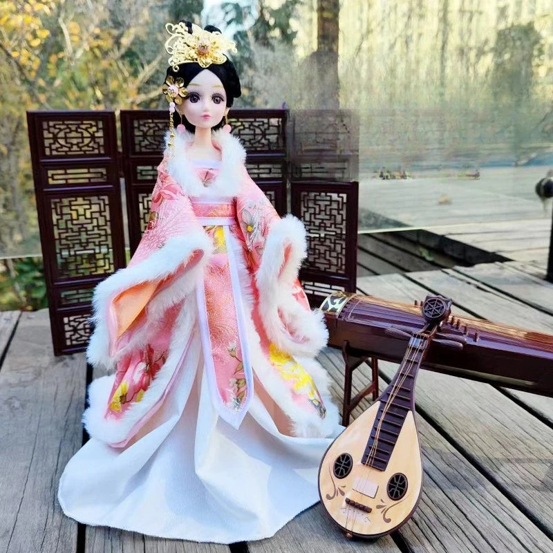 30cm Chinese Style Girl Doll with Removable Ancient Dress, 11 Joints, 1pc