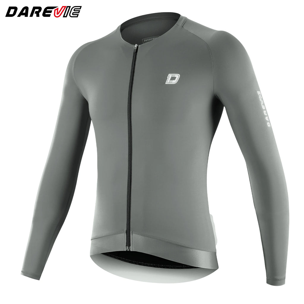 DAREVIE Men's Cycling Jersey DVJ278 Moisture Wicking Anti-Slip Hem, Black/Green/Grey/Red
