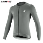 DAREVIE Men's Cycling Jersey DVJ278 Moisture Wicking Anti-Slip Hem, Black/Green/Grey/Red