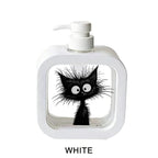 Black Cat Print Refillable Soap Dispenser Pump Bottle, Black/Pink/White 300ml or 500ml