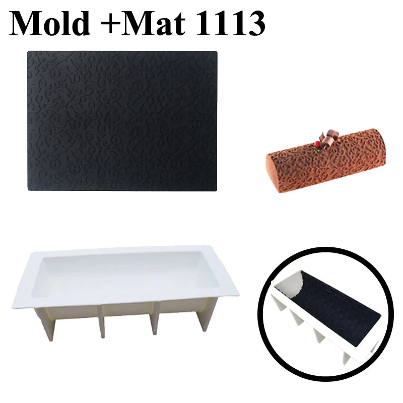 Meibum Silicone Baking Mats Set Cake Decorating Tools Veins Mat Fondant Moulds Mousse Cake Molds Dessert Bakeware Pastry Pan