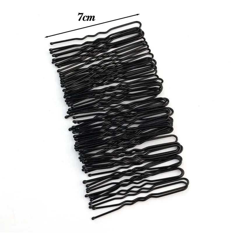 5/6/7cm U-Shaped Wavy Hair Clips Bobby Pin Barrette Salon Grip Black Metal Hairpins DIY Bridal Hairstyle Women Hair Accessories