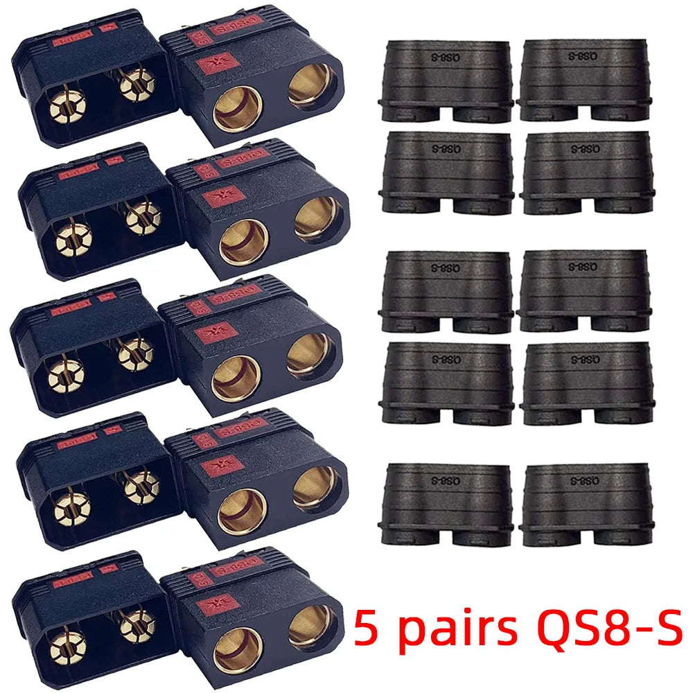 QS8 Connector Male and Female High Current Qs8 Anti Spark Connectors Application with Battery Charger Remote Control Toys Drone