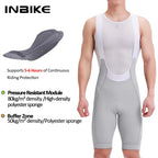 INBIKE Men's Cycling Bib Shorts High-Waisted Breathable with Pockets Black/Off-White/Olive