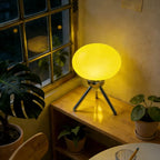 Mid-Century Glass Mushroom Table Lamp, Red Shade, Nordic Retro Bedside Ambient Light