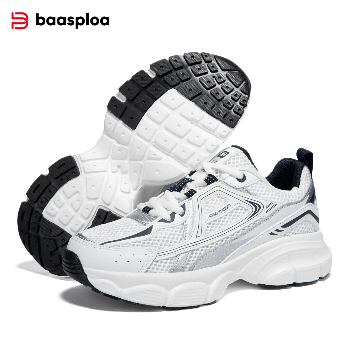 Baasploa Women Sport Shoes Mesh Breathable Lightweight Casual Walking Shoes Female New Comfort Running Shoes Non-slip 35-42