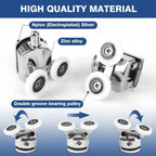 23mm Shower Door Rollers Zinc Alloy Shower Door Wheels Curved Shower Rollers with Anti-Collision Block Bathroom Door Accessories