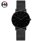 2023 New Women Bracelet Watch 1 Set Japan Quartz Movement Simple Rose Gold Stainless Steel Mesh Student Watches Relogio Feminino