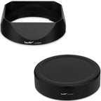 Haoge LH-X50N Bayonet Square Metal Lens Hood for Fujifilm Fuji Fujinon XF 50mm F2 R WR Lens with Metal Cap Kit on X-Pro3 X-T4