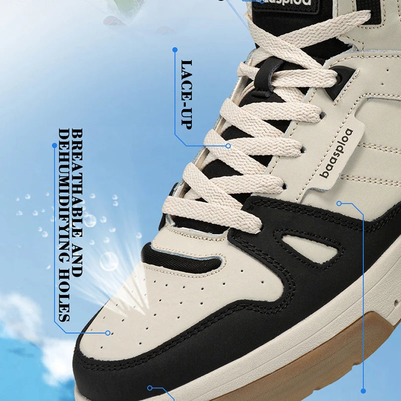 Baasploa Men Winter Sneakers Casual Skateboard Shoes for Men Comfort Plush Warm Cotton Shoes Non-Slip Outdoor Male Sneakers