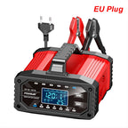 12V 15A / 24V 5A 300W Battery Charger Car Motorcycle Tester Smart Pulse Repair Tools EU Plug 100V-240V Input Auto Accessories
