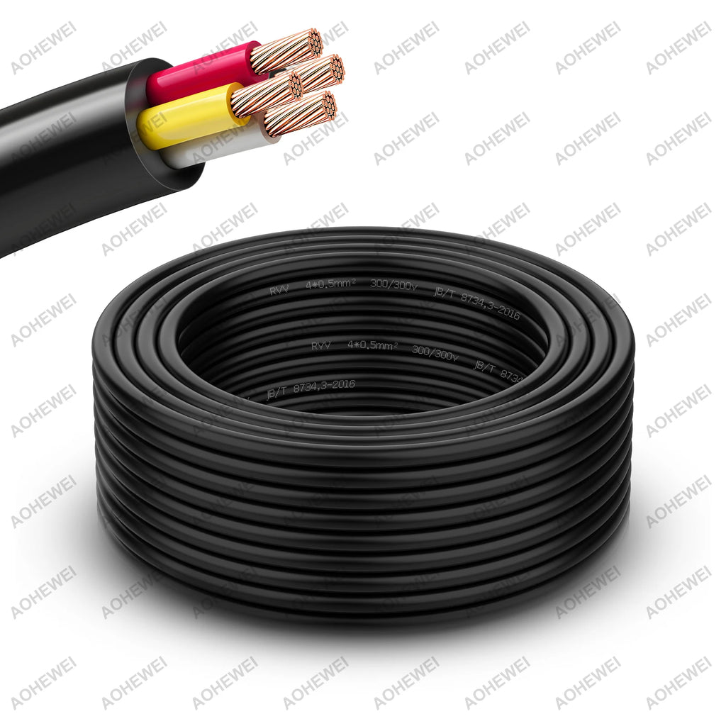 AOHEWEI 5M 5/7 Core Tool Cable Trailer Plug Socket Connector Black Jacket Copper Wire Audio 12V for Caravan Truck Industy