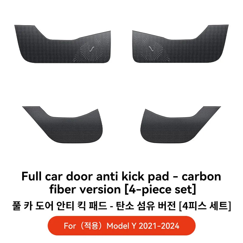 YZ For Tesla Model Y Juniper 2025 Car Door Anti-Kick Pad Leather Sticker Trim Kit Side Door Protector Cover Car Interior Decor