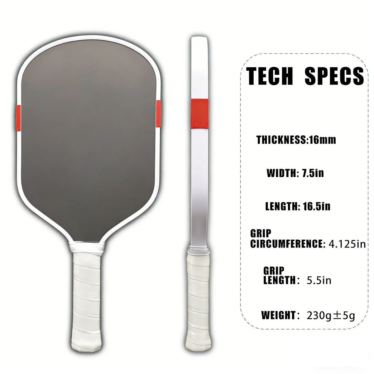 High quality Fifth Generation  EVA Surround Foam Boom Equipped with metal counterweights Pickleball Paddle Raw Carbon Fibe