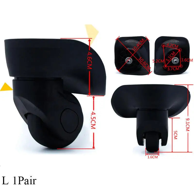 1 Pair Replacement Luggage Wheels For Suitcases Silent Luggage Spinner Caster A08 Rubber Wheels High Quality Trolley Accessories