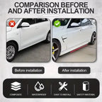 Universal Side Skirt Extension Lip Kit 2.18m Pair 8pcs Gloss Black or Reddish Black