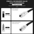 RIDERACE Bicycle Pump With Gauge High-pressure Portable Hand Tire Air Inflator Bike Air Shock Pump Schrader Presta Valve AV FV
