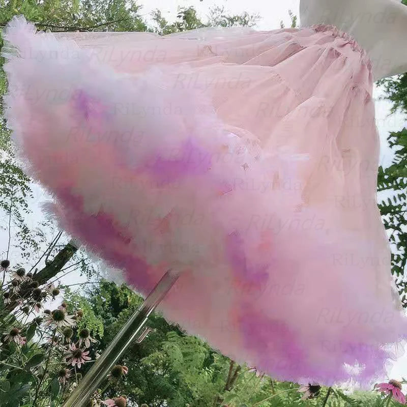 Women Flower Style Lolita Petticoats Crinoline Inner Bustle Cosplay Tutu Puffy Cancan Skirt Under Wedding Dresses