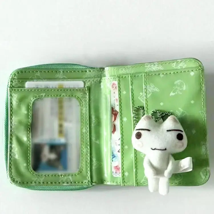 Kawaii Toro Cat Classic Coin Purse Inoue Toro Card Bag Short Wallet Storage Bag Anime Peripheral Id Set Storage Bag Girl Wallet
