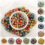6# 8# 100pcs China Ceramic Colorful Beads Bandmade Procelain Bead For Jewelry Making #A507C