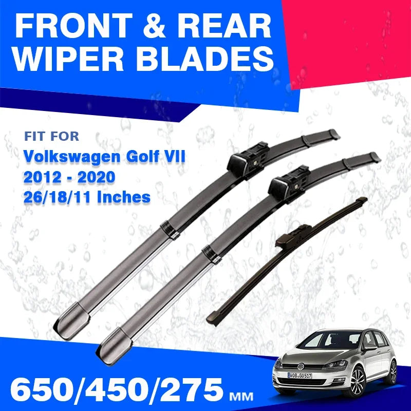 For Volkswagen VW Golf 7 VII MK7 2012 - 2020 Front Rear Wiper Blades GTI Sportsvan Alltrack GTE GTD R TDI Windshield HD Brushes