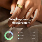 R09 Smart Ring with Charging Case, Heart Rate SpO2 Temp Monitor, 5ATM, Android iOS