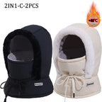 Cold Weather Thermal Balaclava Scarf Winter Windproof Hood Hat Plush Neck Warmer Ski Face Mask for Outdoor Activities