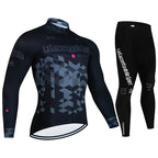 Men's Professional Long Sleeve Cycling Jersey & Padded Shorts Set, Quick Dry, Reflective, Breathable Bike Wear Clothing for Men