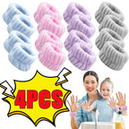 4/2PCS Wrist Washband Microfiber Wrist Wash Towel Band Wristband Scrunchies Wash Face Absorbent Wrist Sweatband Women Headband