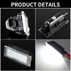 2PCS For Renault Megane 2 Clio Laguna 2 Megane 3 Twingo Master Vel Satis Opel Movano Car LED White Number License Plate Light