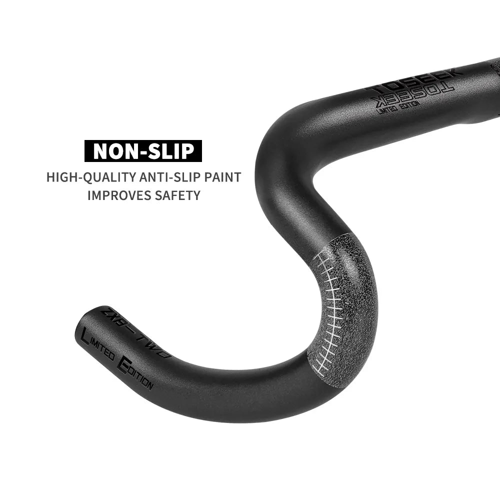 TOSEEK Full Carbon Fiber Handlebar 380/400/420/440mm Bent Bar Black Matte Finish Road Bike Carbon Handlebar Bicycle Parts