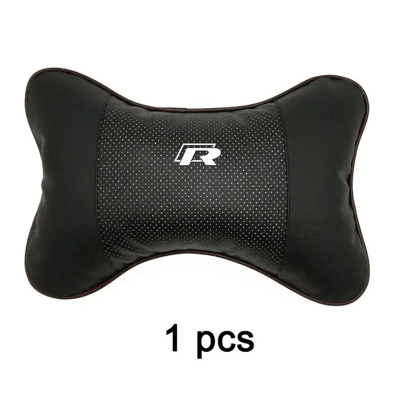 Leather car pillow headrest,car accessories,for Volkswagen Rline Polo Touran Tiguan Jetta Golf Passat