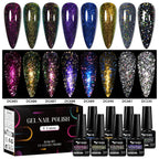 8/12pcs Glitter Gel Nail Polish Set Sparkling Glitter Semi Permanent Soak Off UV Gel Varnish Manicure With Box DIY Nail Supplies