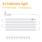 Kitchen Under Cabinet Sensor LED Lighting Kit Linkable LED Bar Light Hand Sweep Dimmable Switch Counter Shelf Workbench Closet