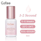 Gollee 0.5-1s Fast drying lashes glue Latex-free Eyelash Extensions Glue 5ml Professional Waterproof eyelash extension supplies