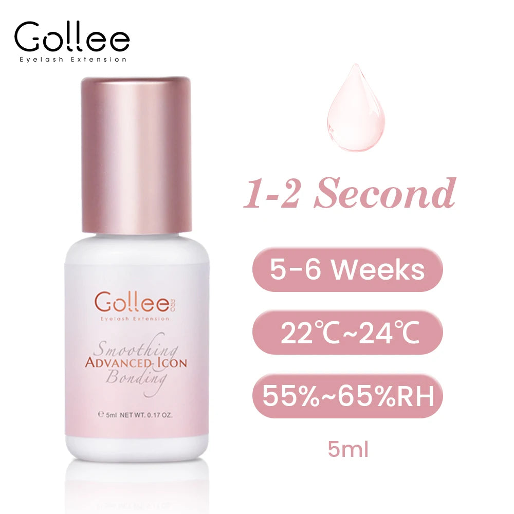 Gollee 0.5-1s Fast drying lashes glue Latex-free Eyelash Extensions Glue 5ml Professional Waterproof eyelash extension supplies