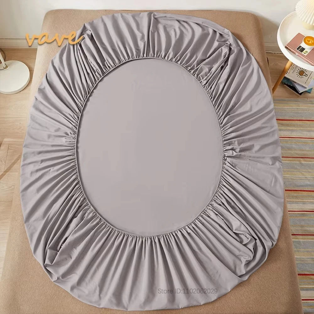 Soft Cotton Fitted Sheet Single Double King Queen Size Mattress Cover with Elastic Band Bed Sheet Bed Linens 100/120/150/180/200