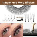 SEEDEW 5Cases/Lot U-Shaped 5D Eyelashes Extensions Natural Soft 5D U Lashes Premium Mink False Eyelashes