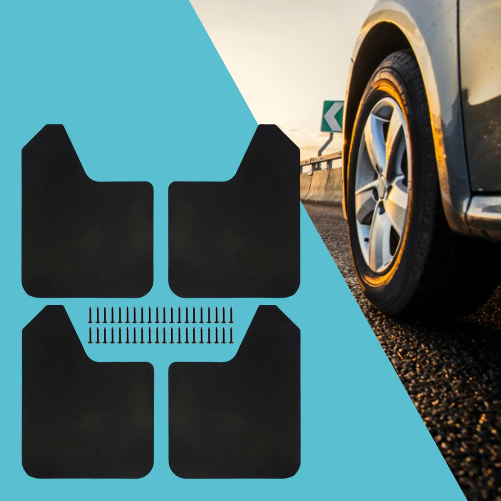 4Pieces Mudflaps Flaps Universal Exterior Parts Black Front and Rear Mudguard Mudflaps for Pickup SUV Car Truck