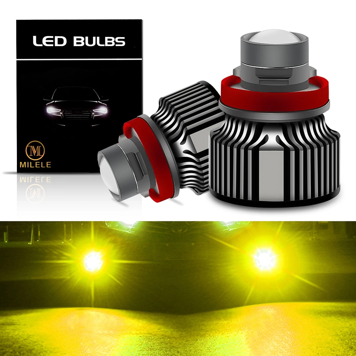 2Pcs  LED H11 9005 9006 HB3 HB4 H8 Headlight Bulbs Projector Lens Light For Car Driving Fog Lamps 6500K 3000K 8000K 12V 24V