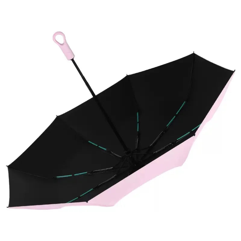 Umbrellas for Rain with Ring Buckle Travel Umbrella Compact for Backpack, Car, Walking, Automatic UV Umbrella for Sun Protection