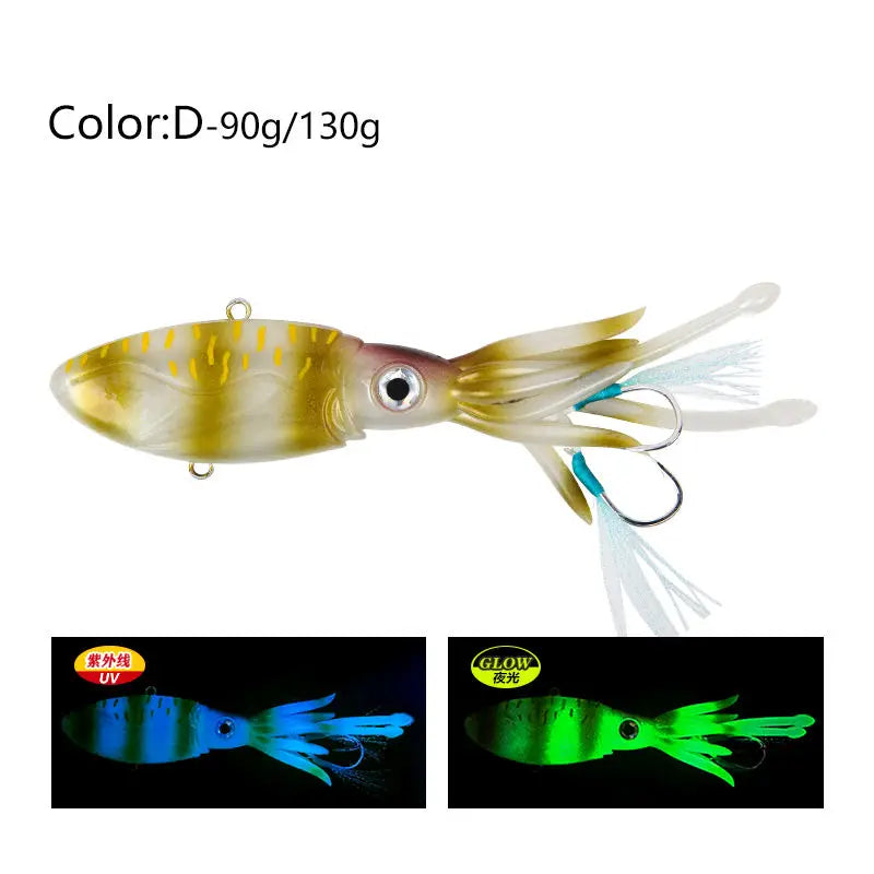 Big Game Luminous UV TPR Octopus Squid Sea Saltwater With High End Hook Jigging Fishing Lures Bait Buy Squid VIBE Lure Trex