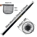 MBLN Brand,328cm/129inch Total Length,Ultralight Total 414g,Portable Landing Net,Carbon Net Handle,Aluminum Alloy net head