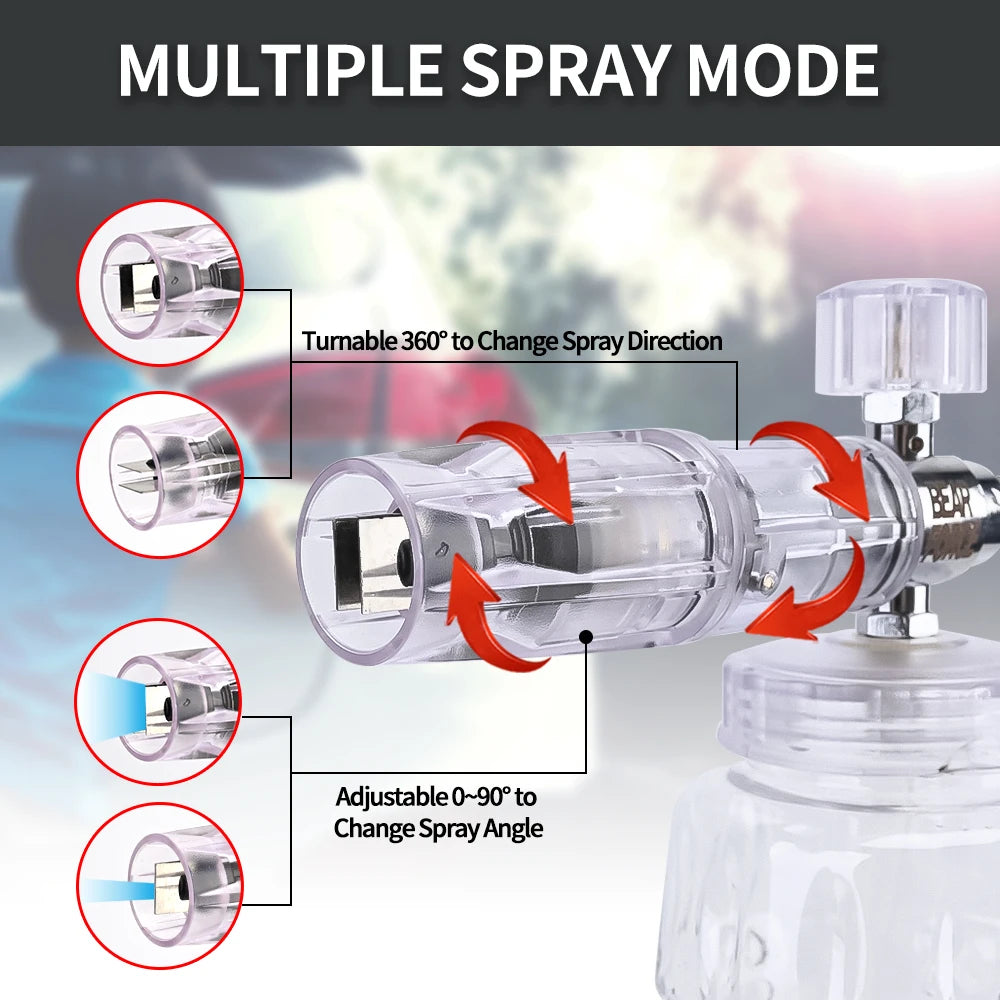 Pressure Washer Aluminum Foam Cannon Foam Generator Snow Foam Lance with 1/4” Quick Connector for Portland Husky Ryobi Greenwork