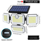 20W Solar LED Garden Light IP65 Waterproof Adjustable Head 3 Modes 122/182/333 LED