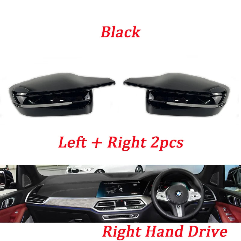 G30 G38 Bright Black Side Wing Rearview Mirror cover caps For BMW 2 3 4 5 7 Series G20 G21 G28 G22 G11 G12 G42 M4 style LHD RHD