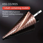 Rafford 4-12/4-20/4-32mm M35 Cobalt Step Drill Bit Tapered HSS-CO HSS Drill Bit Spiral Groove Triangle Shank For Stainless Steel