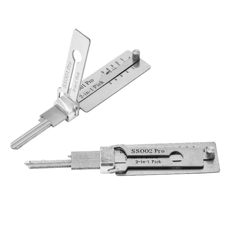 SS001/2 PRO KW1/5 SC1/4 Key Decoder Stainless Steel Precision Tool O-ring Pickup Kit Hook Tool Pickup Hand Tool Lock Decoders